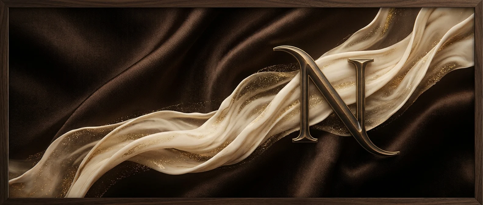 Nia Kessler — espresso and parchment monogram artwork